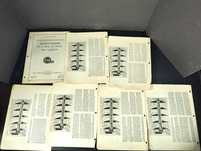 1951 Massey Harris Offset Goble Disc Harrow Operators Manual Brochure Lot Of 8 gallery