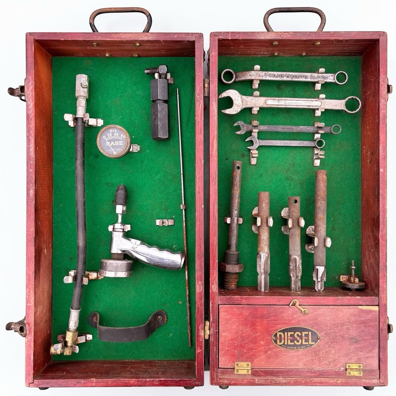 Vintage Case Tractor Diesel Compression Tools Farm Implement Advertising AG Sign gallery