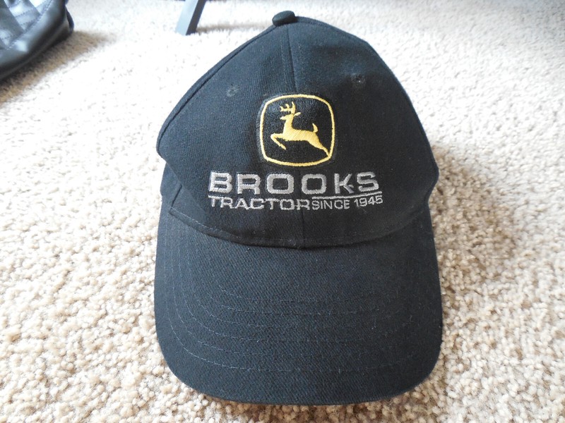 Brooks Tractor John Deere Adjustable Strapback Hat Cap Black