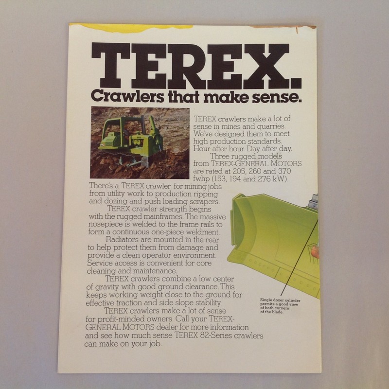 Vtg 1978 Terex-General Motors Color Fold Out Brochure Crawlers That Make Sense gallery