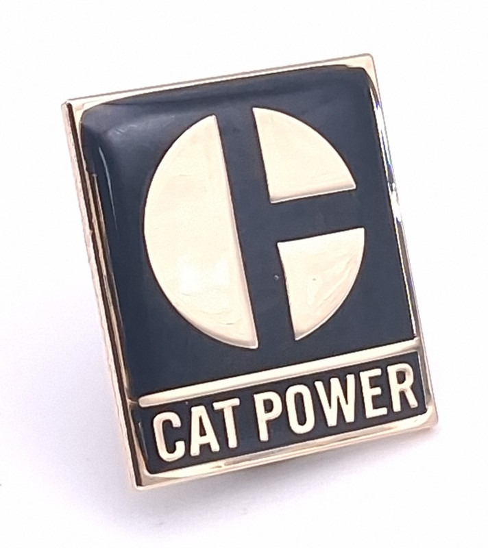 Vintage Caterpillar Cat Power Equipment Logo Pin Button Heavy Machinery