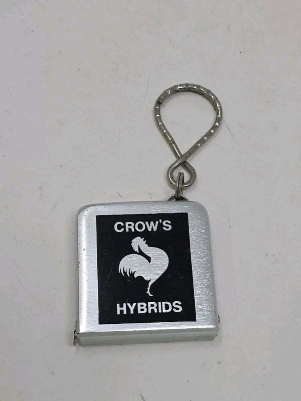 Vintage Crows Hybrids Seed Corn Advertising Tape Measure Keychain