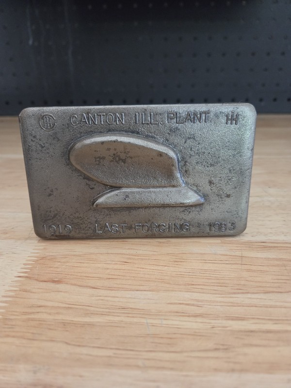 International Harvester Canton Works IL Plaque Last Forging