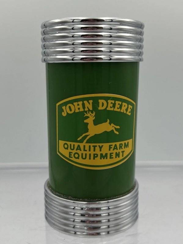 John Deere Seasoning Shaker Metal Top and Bottom Yellow Green Heavy Duty