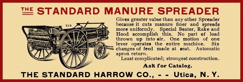 Standard Harrow Co. of Utica, New York NEW Sign: 12×36″ USA STEEL XL Size, 4 lbs