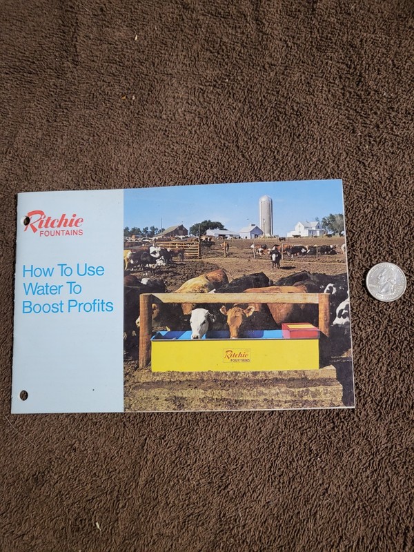 1981 Vintage Ritchie Fountains Waterer Drinking Livestock Farm Ag Cattle Hogs