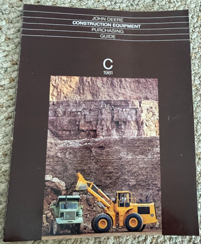 John Deere Construction Equipment Buyers Guide For 1981 Brochure CWPA26