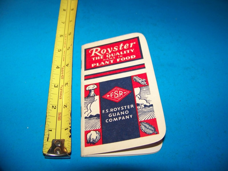 Royster Fertilizer “Daily Reminder” Memo Booklet 1957 F.S. Royster Guano Comp.