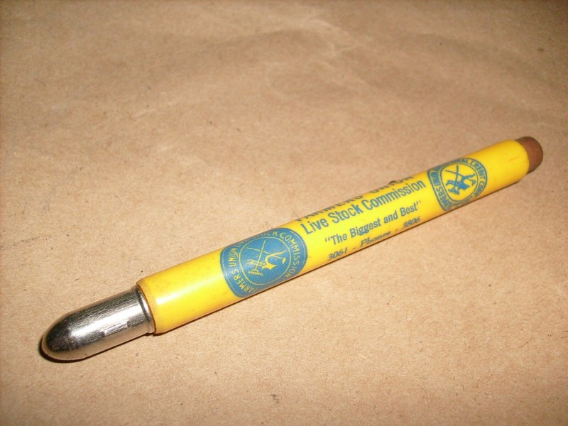 Vintage bullet Pencil FARMERS UNION – Livestock – Sioux Falls , S.D.