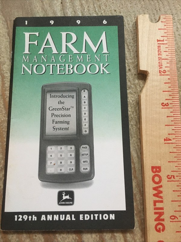 1996 John Deere Farm Management Notebook 129th Annual Edition Rockford Illinois