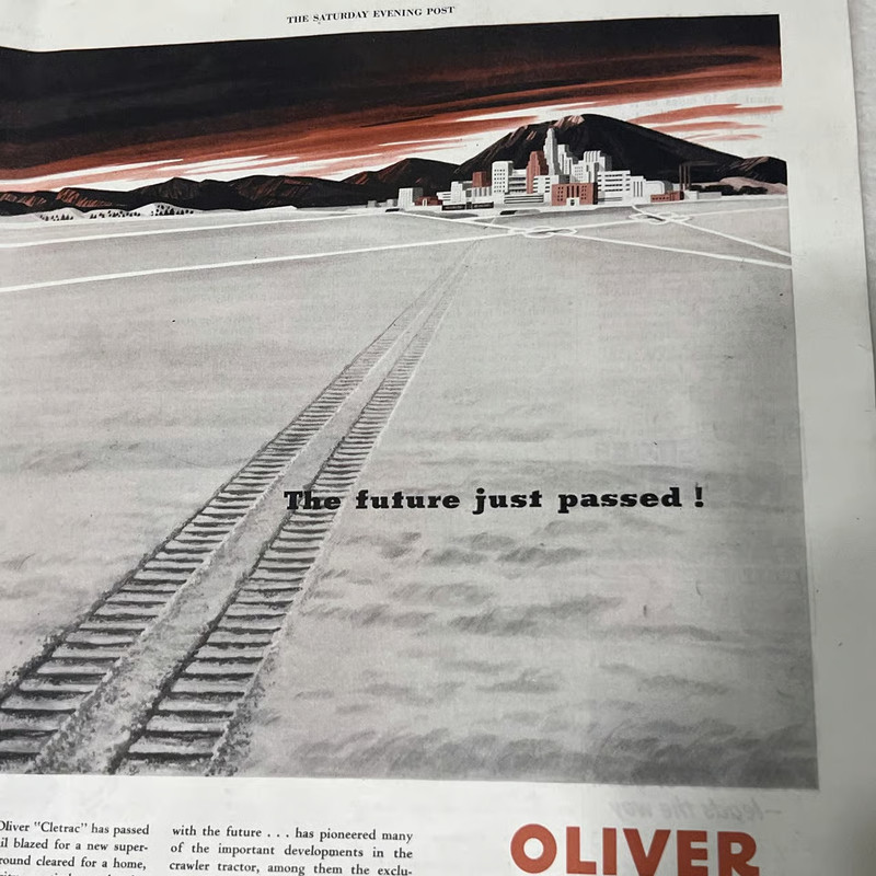 1949 Oliver Farm and Industrial Machinery The Future Just Passed Vtg Print T gallery