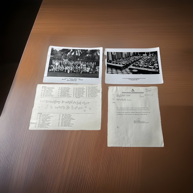 Allis-Chalmers 1974 Sales Meeting Archive Photos Chart Letter Doral Country Club