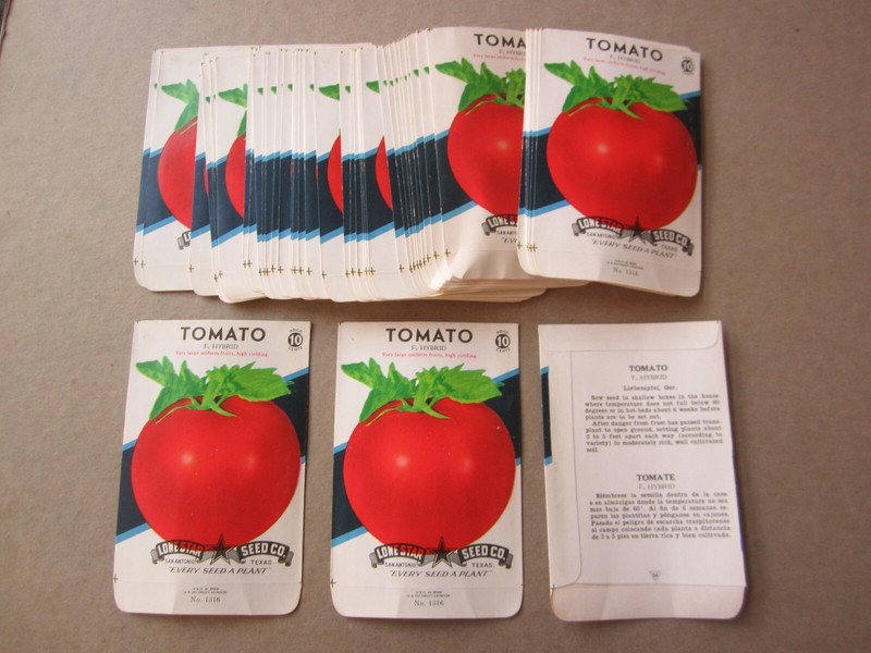 Wholesale Lot of 50 Old Vintage 1960’s – F2 Hybrid TOMATO – SEED PACKETS