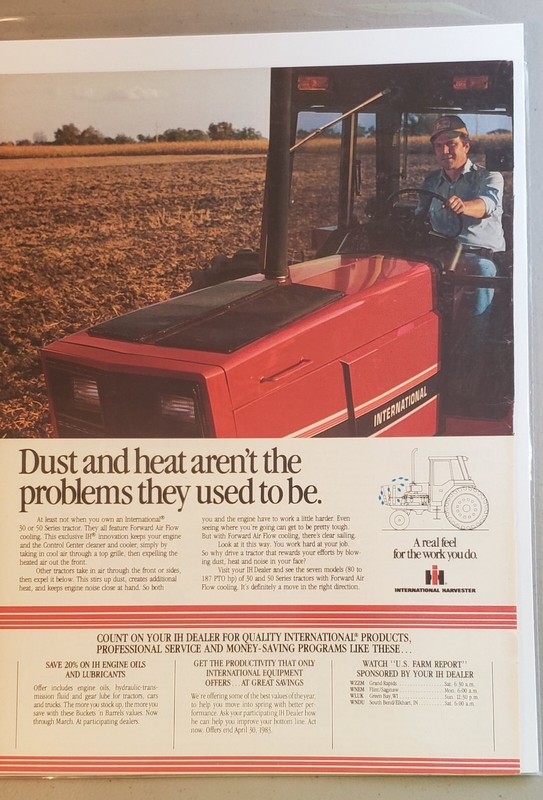 International Harvester Advertisement 5088, 5288 and 5488 Tractors Sealed Cab