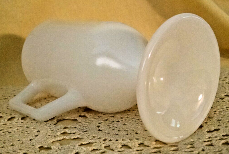 CHEMAGRO MUG WHITE MILK GLASS STEMMED GOBLET SEEN IN PROGRESSIVE FARMER CUP. gallery
