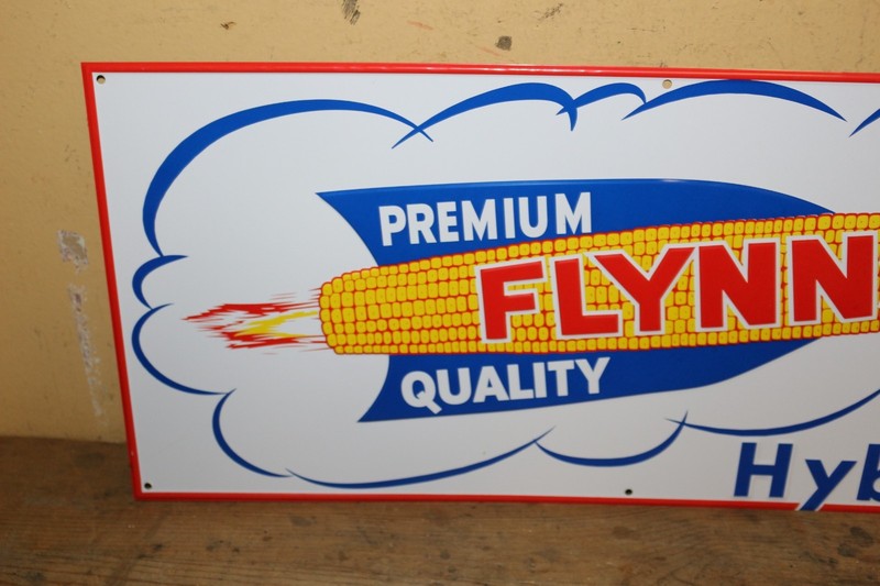 Flynns Premium Quality Hybrids Rocket Seed Corn Farm 20" Embossed Metal Sign gallery