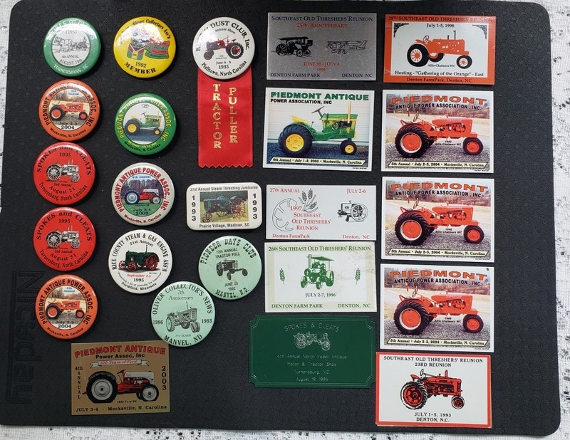 HUGE LOT VINTAGE 1990s Tractor Buttons/Plaques Oliver/Chalmers/John Deere CHOOSE