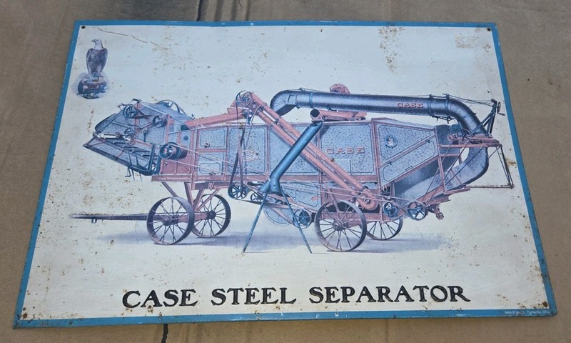 Case Metal Sign Steel Separator Farm Threshing Machine 17” X 11.5” 1990s Repro