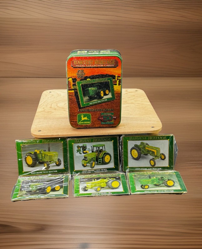 John Deere Ertl 50th Anniversary Harvest Heritage 6 Metal Card Collectors 1995