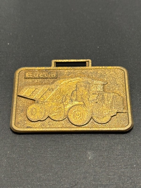 WF-113 EUCLID R25 Dump Truck Vintage Watch Fob brass haul rock quarry EUC HAULER