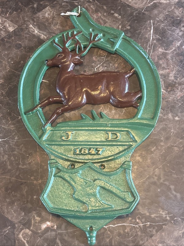 Vintage John Deere Cast Iron Mail/Match Holder – Rustic Heavy Farmhouse Decor