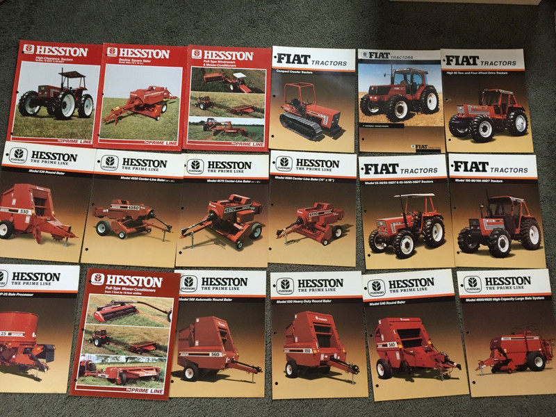 MASSIVE Lot of 29 Hesston Fiat tractor and equipment brochures Literature