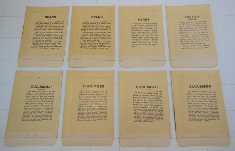 8 Vintage VEGETABLE SEED PACKETS (S15)-Schmidt Litho-3 1/4" x 5"-Beans-Cucumber gallery