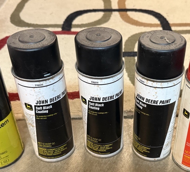 NOS Vintage John Deere Soft Black Coating Spray Paint, Full. SALE IS EACH