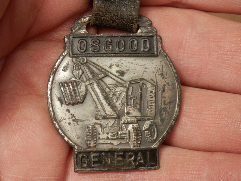 Vintage Osgood Co & General Excavator Co Marion Ohio Watch Fob W/Leather Strap