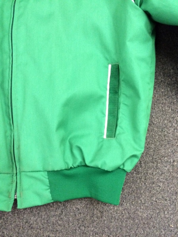 vintage Pioneer Seeds Company jacket retro swingster green coat suede collar L gallery
