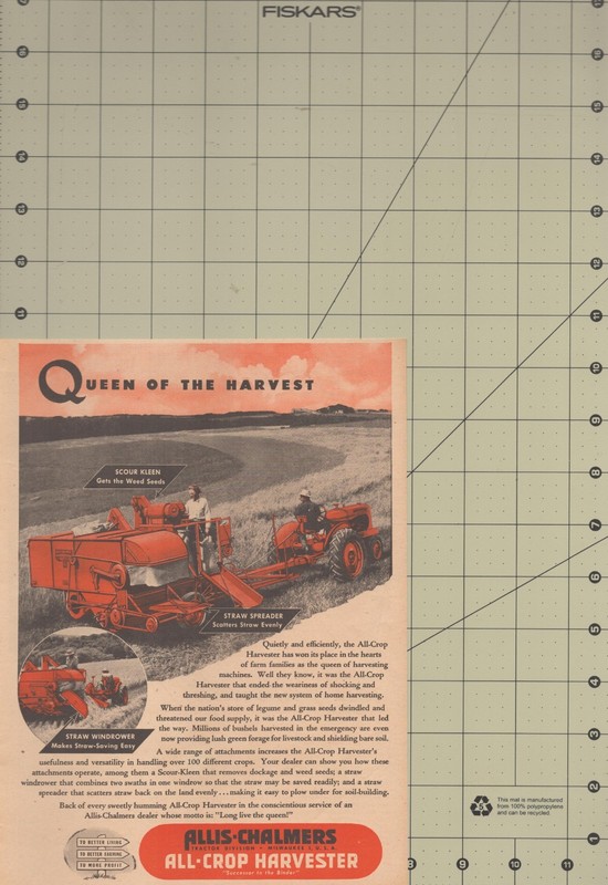 1946 Allis Chalmers Vintage Print Ad All Crop Harvester Farm Equipment Ag gallery