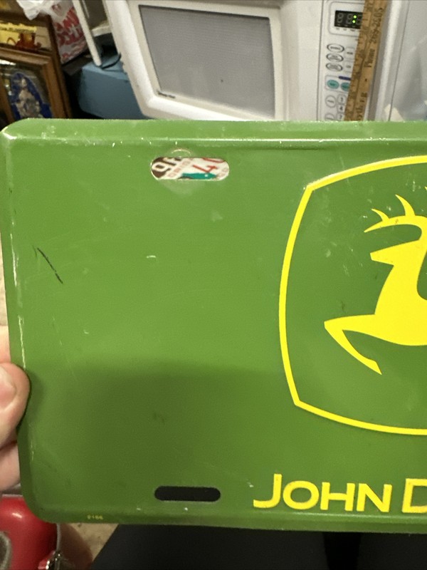 John Deere License Plate/ Licensed Product 2165 And 49x95 Green/yellow Colored gallery