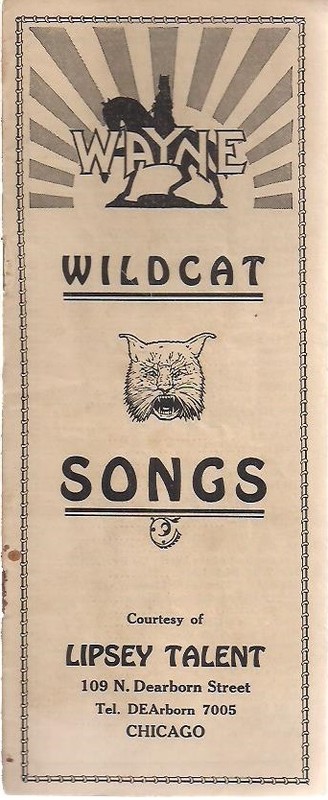 WAYNE WILDCAT SONGS 16-page pocket songbook courtesy Wayne Feeds & Lipsey Talent