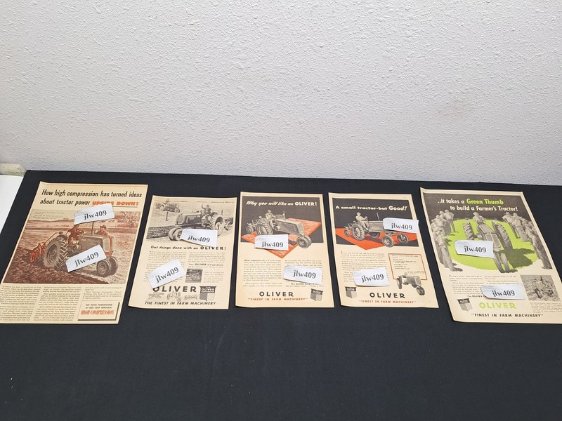 5 Vintage 1940 1945 1947 1948 OLIVER TRACTOR Original Print Ads Magazine Ad