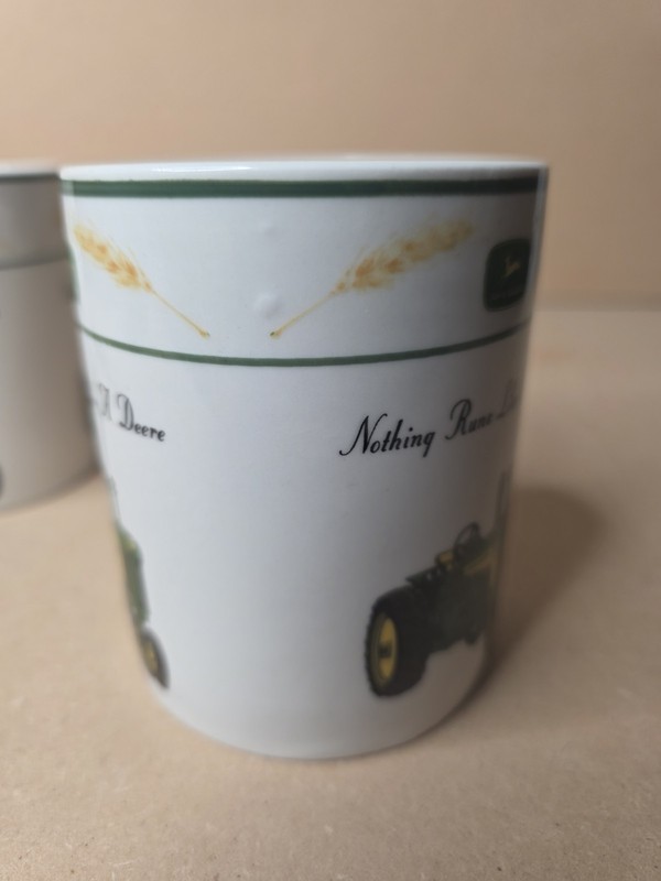John Deere Amber Waves Mug Set Gibson Designs 4" Tall Lot 2 Mugs gallery