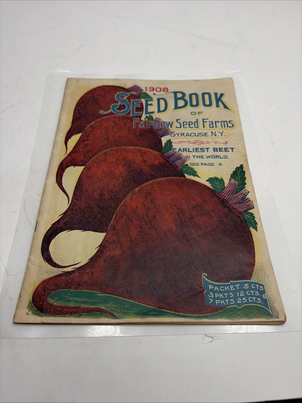 Vintage 1908 Seed Book Catalog Of Fairview Seed Farms Syracuse. N.Y. 32 Pages