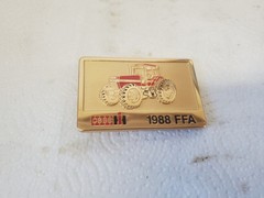 Metal Belt Buckle Case IH FFA 1988 International Harvester Gold Colored Finish