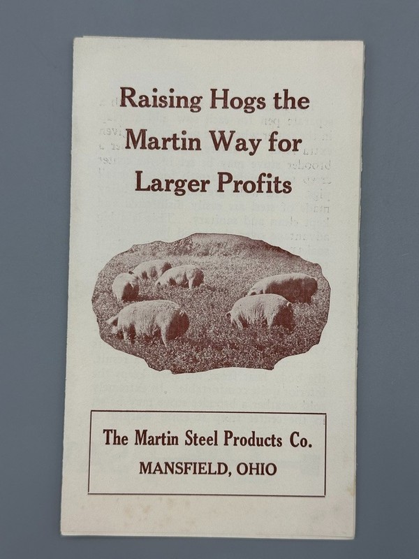Vintage HOGS Farm MARTIN STEEL FARROWING HOUSE Advertising Brochure MANSFIELD OH