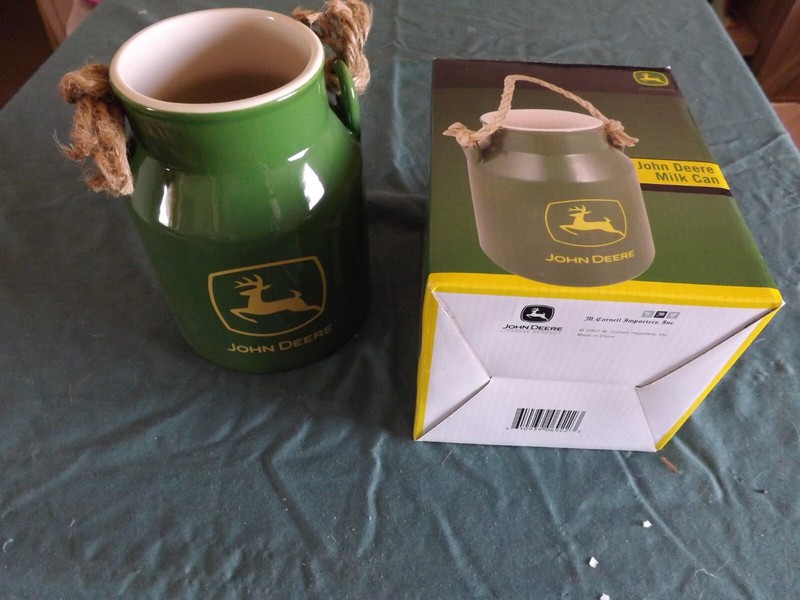 John Deere Stoneware Ceramic Milk Can