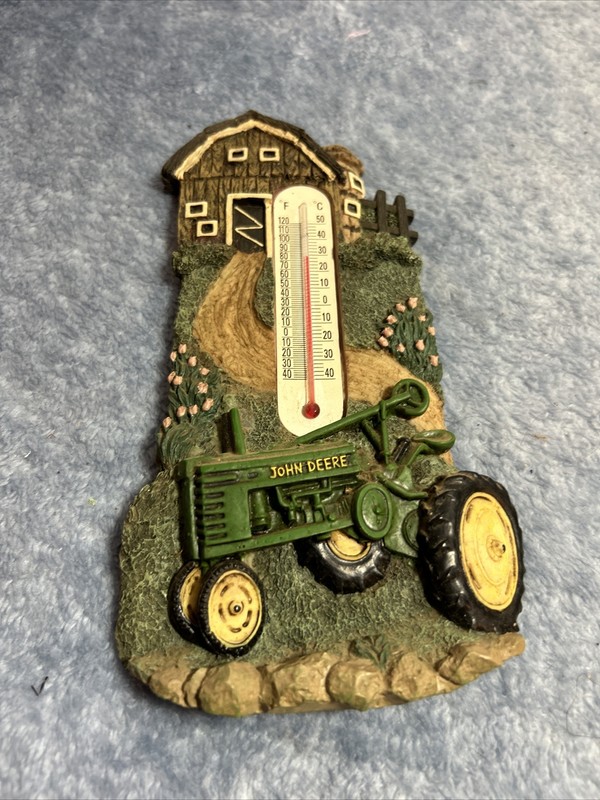 Vintage John Deere Thermometer Farm Scene Indoor