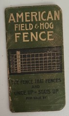 1902 American Steel & Wire Co. Field & Hog Fence Memo Advertising Booklet Used