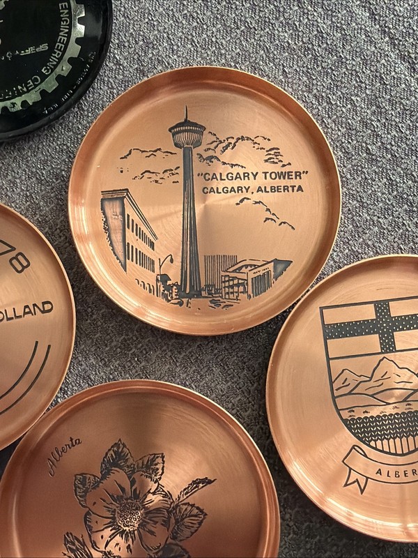 4 Vint. 1978 Sperry New Holland Copper Coasters Calgary, Alberta Fantasy Copperw gallery