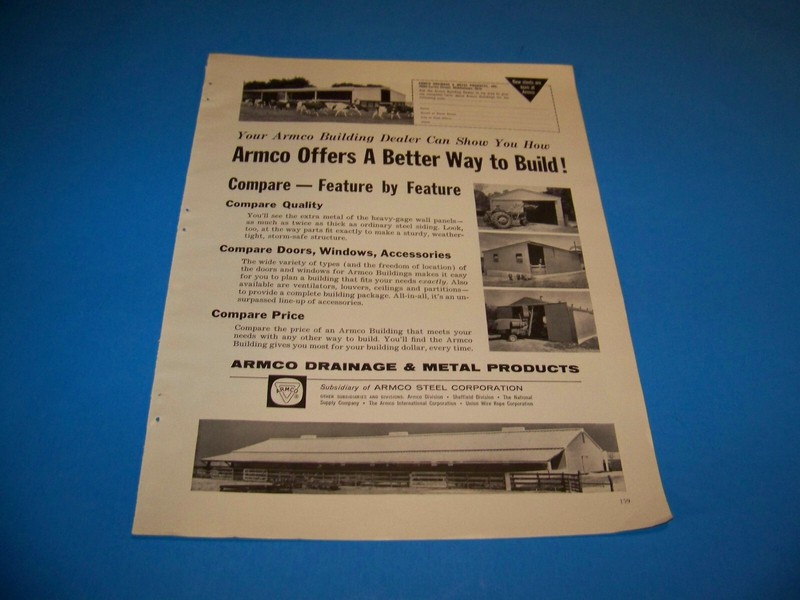 Armco Drainage & Metal Products Agricultural Print Ad from Magazine Vintage 1960