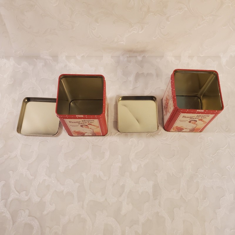 Pair of Ferry-Morse Seed Co. Standard Seeds Vintage Tins with Lids gallery