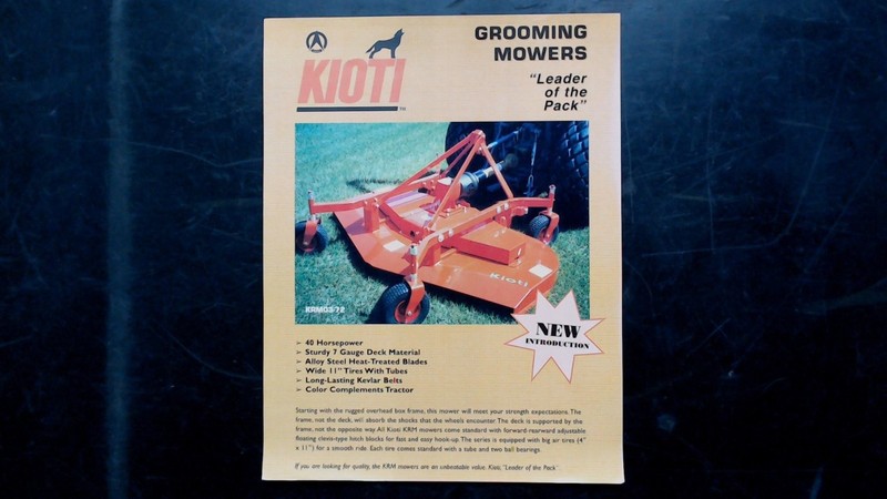 Kioti Grooming Mowers Brochure KRM03-72 Agricultural Mower Specs