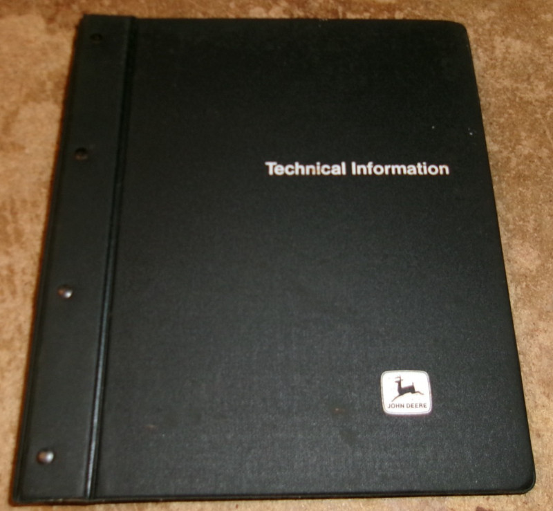 1987 john deere 84 loader tech manual + binder in good shape used