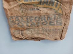 Vintage Arvin Gold Pennant Burlap Potato Sack 100 Lb Bakersfield California USA