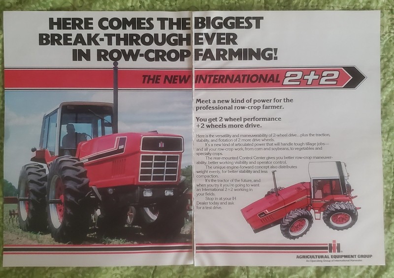 Vintage International Harvester Tractor Print Advertisement 3388 2+2