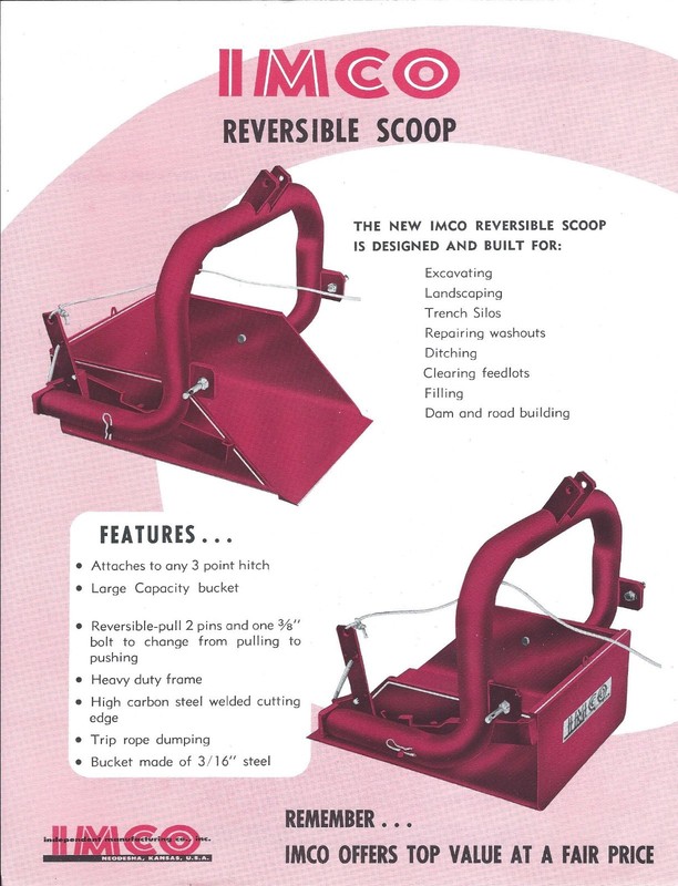 Farm Equipment Brochure – IMCO – 180 240 – Reversible Scoop Excvavator (F5216)