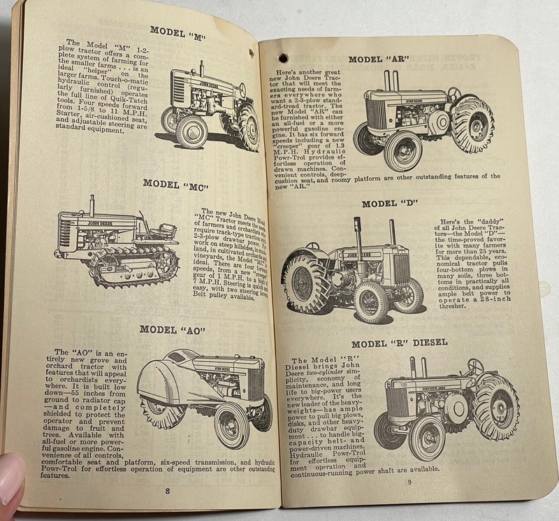 Vintage 1950 John Deere Farmer's Pocket Ledger Tractors Farm Equipment gallery